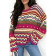 thumbnail image 5 of Ushdele Vibrant Rose Red Knit Sweater: Flounce Sleeves for Chic Comfort!, 5 of 8