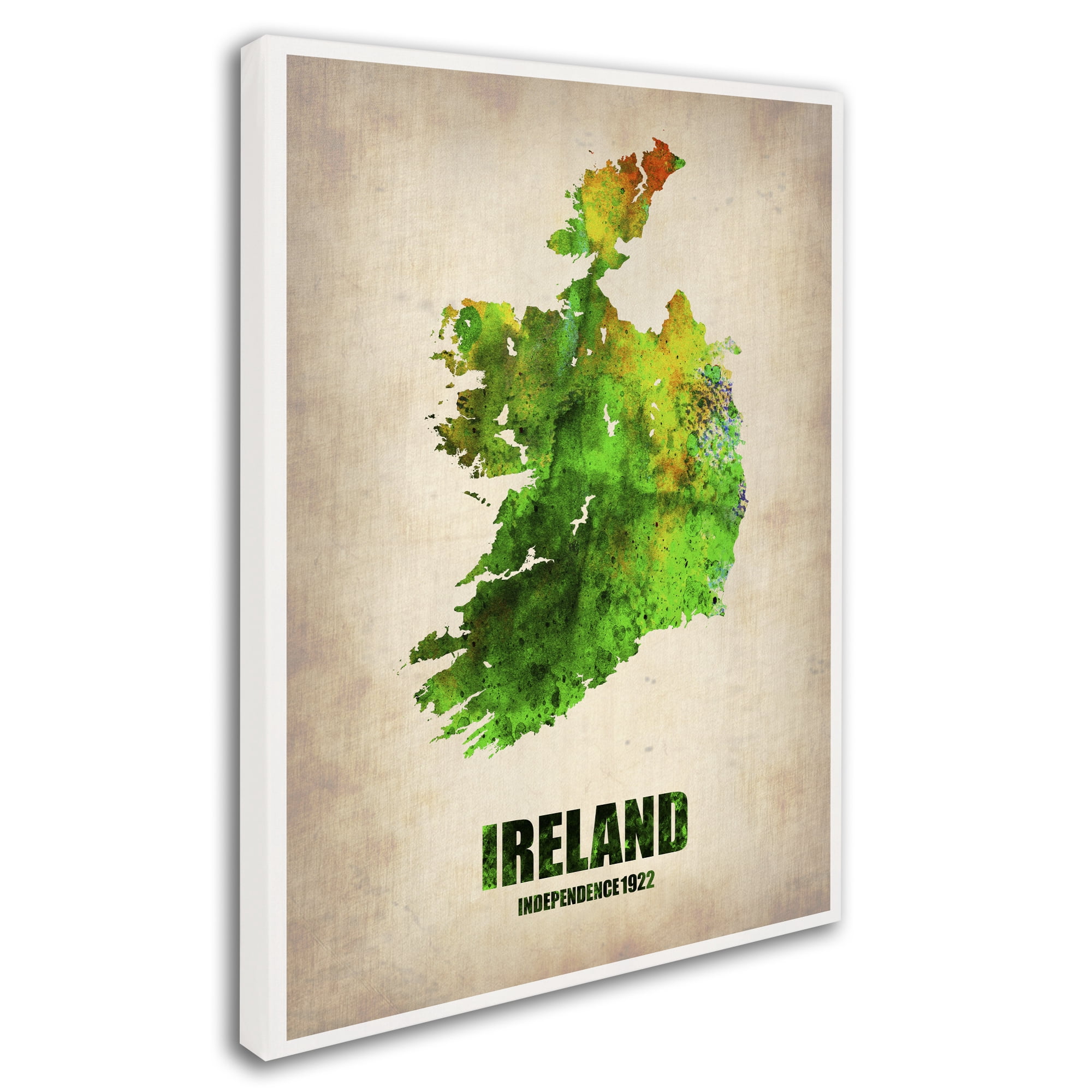 Trademark Fine Art "Ireland Watercolor Map" Canvas Art by Naxart