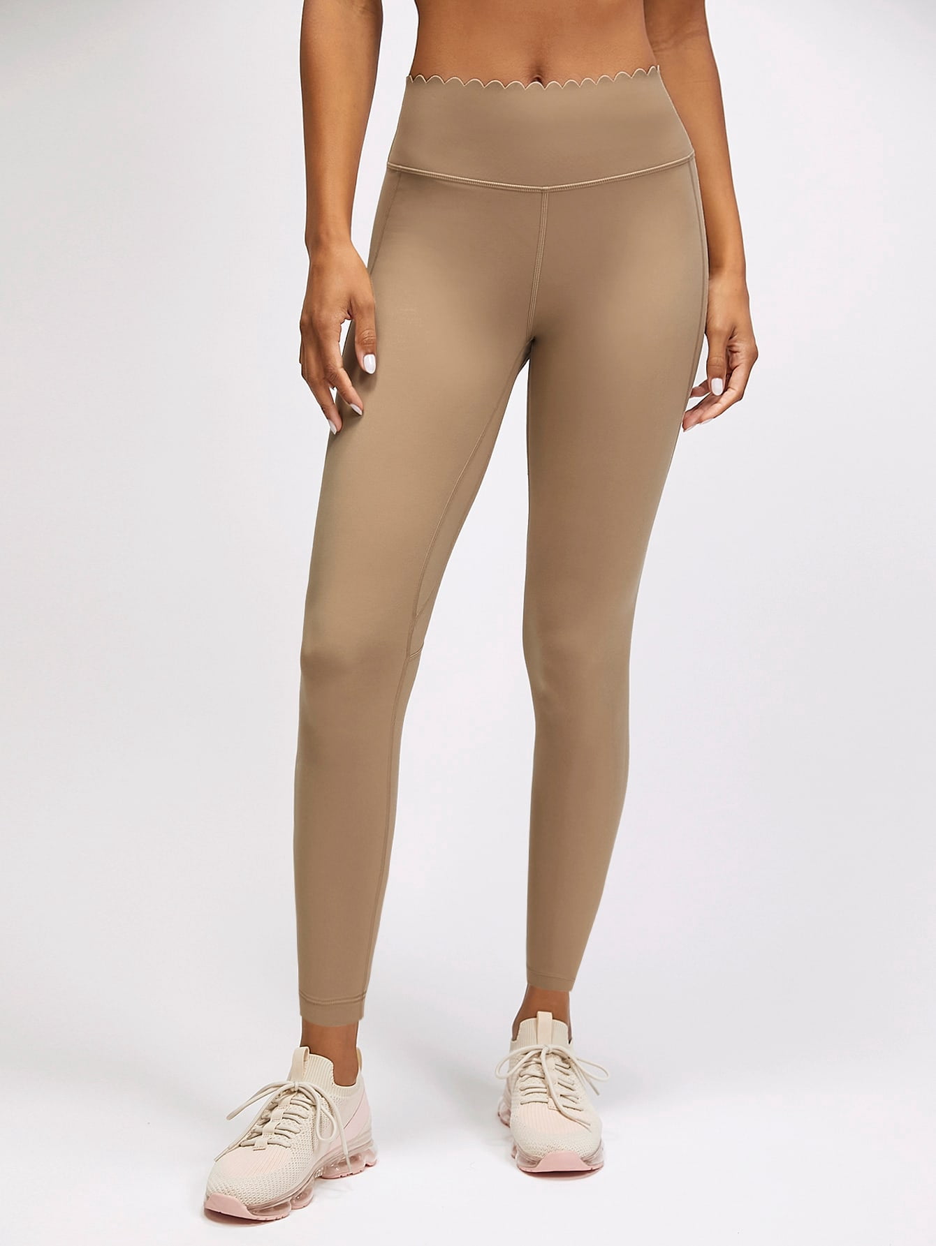 Sporty Ladies Womens Scalloped Curved 