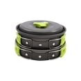 thumbnail image 4 of WEUVEB 10Pcs 1 to 2 Person Outdoor Cookware Set Black Aluminum Pot Pan and Bowl, 4 of 7