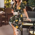 thumbnail image 3 of Balery Owls And Plants Vestidos sueltos de manga corta para mujer, vestidos de verano 2025, vestidos casuales de corte A con vuelo., 3 of 6