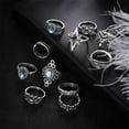 thumbnail image 3 of Fiudx Anillos Bohemios, Elegantes Anillos de Cristal Apilables para Nudillos, Diseño Único de Aleación con Juego de 11 Piezas, Accesorio de Moda para Bodas o Viajes, Regalo Perfecto para Mujeres., 3 of 6