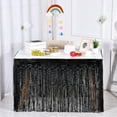 thumbnail image 4 of Tnobhg 275X75CM Tassel Table Skirt Party Dessert Counter Table Decoration Solid Color Metallic Foil Rectangle Table Skirt for Wedding Banquet Disco Birthday Party Supplies, 4 of 8