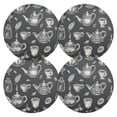 thumbnail image 2 of Tea Pots Cups Leaves Black Round Placemats Plate Mats 15 Inch Non-Slip Heat Resistant Washable PVC Set Indoor for Kitchen Dining Table 6PCs, 2 of 6
