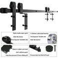 thumbnail image 4 of WINSOON 4FT Single Track Bypass Barn Door Hardware Double Doors Kit,J Style Hanger Black finish, 4 of 5