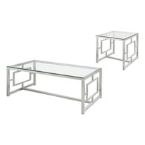 Merced 2-piece Rectangular Coffee and End Table Set Nickel