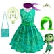 thumbnail image 2 of Movie Inside Out Disgust Cosplay Costume Kids Cartoon Princess Dress+Belt+Scarf +Wig Girls Halloween Carnival Party Dress Up, 2 of 5