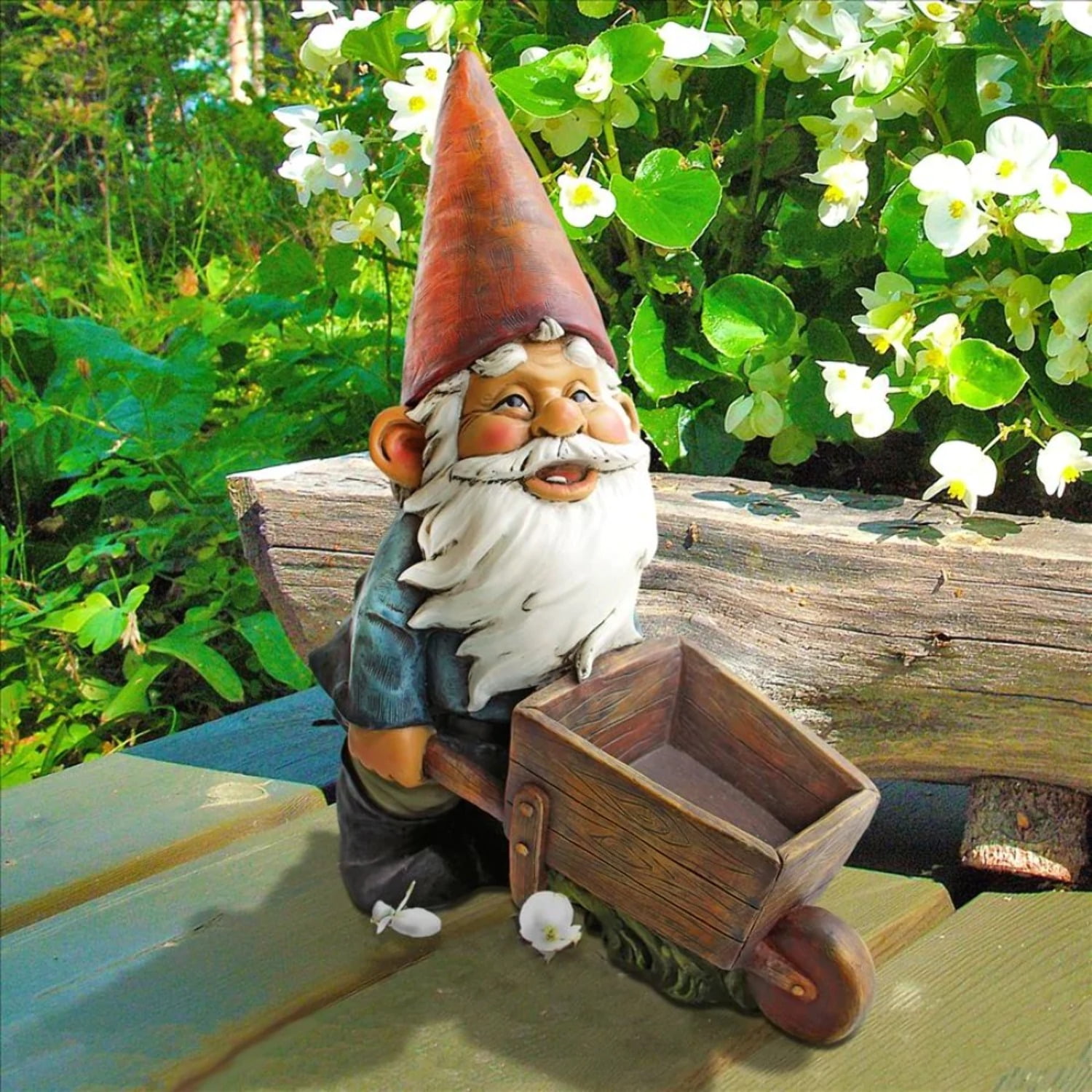 Wheelbarrow Willie Garden Gnome Statue - Walmart.com