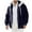 Navy, variant on Men's Winter Coat Hooded Long Sleeve Fleece Lined Zip Up Solid Jacket With Pockets Light Blue 3XL