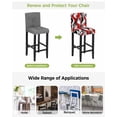 thumbnail image 3 of Red Black Grey Bar Stool Covers Set of 6, Moire Modern Artwork Abstract Stretch Washable Bar Chair Covers with Backs, Removable Pub Counter Height Chair Cover for Kitchen Dining Room Cafe, 3 of 7