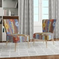 thumbnail image 4 of Designart "Floral Retro Pattern III" Upholstered Mid-Century Accent Chair - Arm Chair, 4 of 5