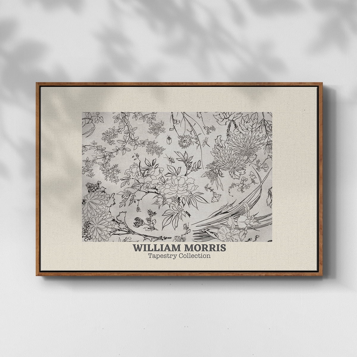 Vintage Abstract Print-LII Framed in Walnut Wood Gallery Wrapped Canvas 25 in. x 37 in.