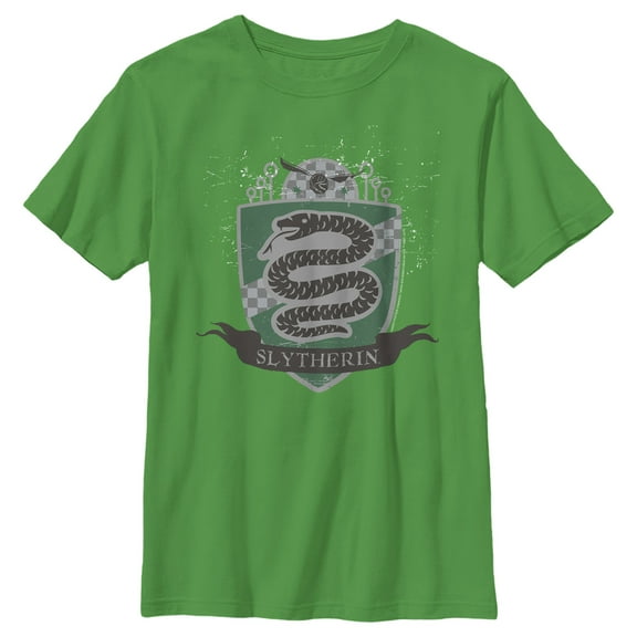 Boy's Harry Potter Slytherin House Shield Graphic Tee Kelly Green Medium
