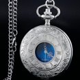 thumbnail image 3 of Reloj de bolsillo Tiong 4,5 cm con números romanos y cielo estrellado azul, 3 of 9