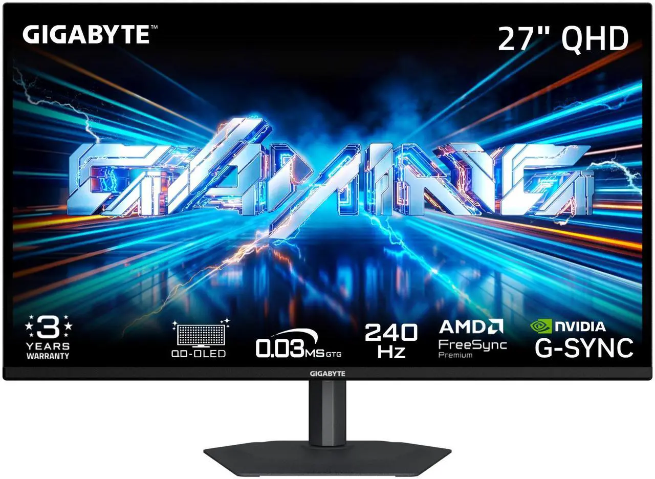 DOUGH Spectrum Black 27-In.-Class QHD 480-Hz OLED Gaming Monitor
