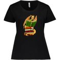 thumbnail image 3 of Inktastic Well-Read Cute Gold Dragon Reading Books Women's Plus Size T-Shirt, 3 of 5