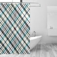 thumbnail image 2 of Coolnut Plaid Texture Shower Curtain Bathroom Decor Watercolor Shower Curtain Sets Fabric Cloth Bathroom Curtains with Hooks 60x72 Inch, 2 of 6