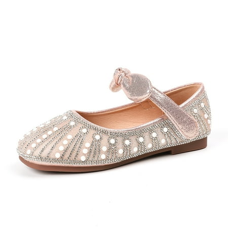 

Children‘s Mary Jane Faux Pearl Bow Soft Sole Shoes
