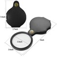 thumbnail image 2 of Lupa de bolsillo, 70 mm 10X Mini lupa plegable con estuche protector de cuero giratorio para lectura de lecciones de ciencia de pasatiempo, negro brillar Electrónica, 2 of 5