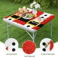 thumbnail image 4 of Red Christmas Santa Costume Pattern Square Fitted Tablecloth with Elastic Edge,Square Table Cover,Washable Elastic Table Cover for Home Kitchen Party Decor 36"x36", 4 of 6