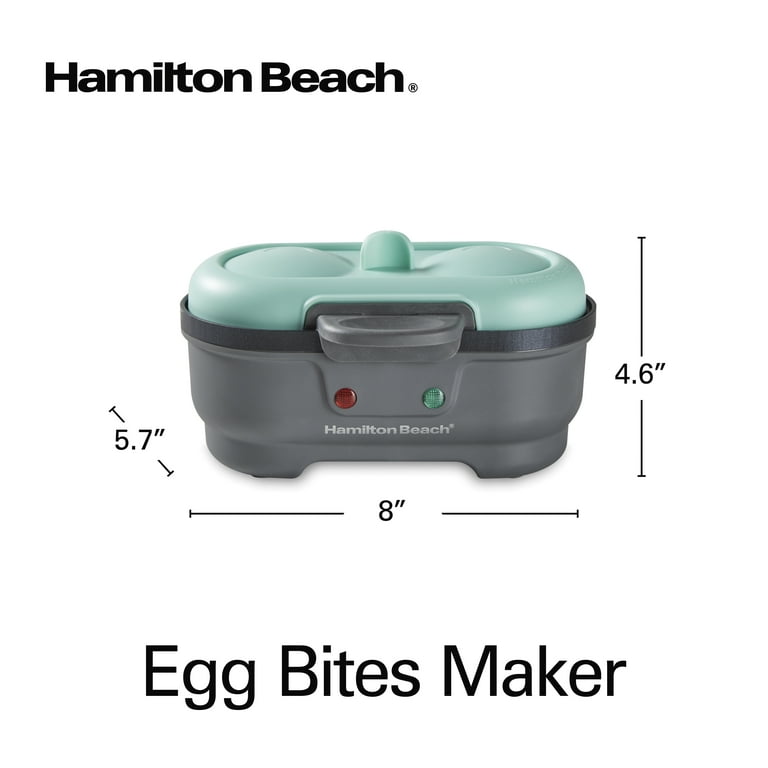 Hamilton Beach Electric Egg Bites Cooker, Hard Boiler & Poacher with Removable Nonstick Tray Makes 2 in Under 10 Minutes, Teal (25511)