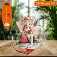thumbnail image 5 of A rotating acrylic ornament featuring a cute fairy sitting atop a vibrant strawberry, perfect for adding charm to any space, 5 of 8