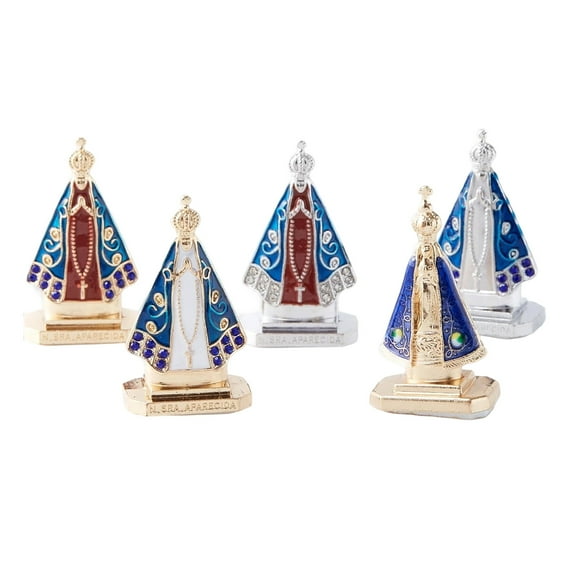 5Pcs Nossa Senhora Aparecida Statue Catholic Religious Figurines Tabletop Ornament for Home Decors Car Interior Gift