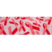 Zan Headgear Cotton Cooldanna Head/Neck Wrap White/Pink Ribbon