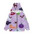 thumbnail image 4 of Otqutp Toddler Girls Halloween Zip Up Hoodie Cat Ear Long Sleeve Fleece Jackets Fall Wind Resistant Warm Coats with Pockets, 4 of 4
