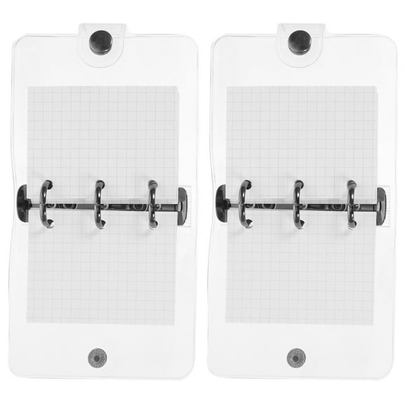 MLINS  2 Sets Clear Mini Notebook Binder Ledger Student Travel