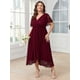 thumbnail image 2 of Vestido de novia SCOMCHIC formal de encaje con cuello en V, alto y bajo, 2 of 7