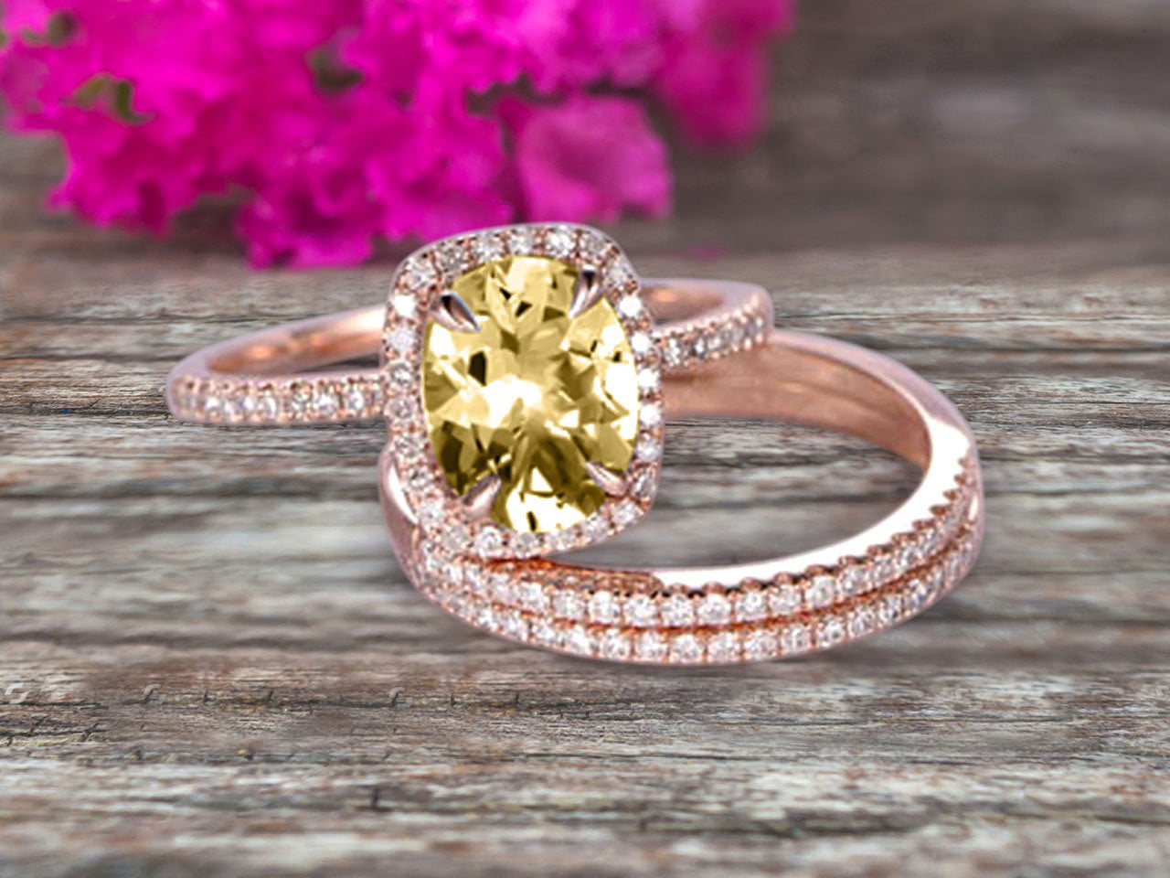 Flourish Three Stone Lab Grown Engagement Ring | MiaDonna