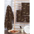 thumbnail image 2 of Brown Floral Kitchen Dish Towels for Drying Dishes Set of 2, Vintage Spring Botanical Flowers Waffle Weave Microfiber Hand Tea Bathroom Towels Quick Dry & Absorbent Towel 15.7x23.6, 2 of 7