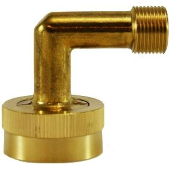3/8Comp X 3/4 FGH 90 Elbow, Garden Hose, Brass Fittings