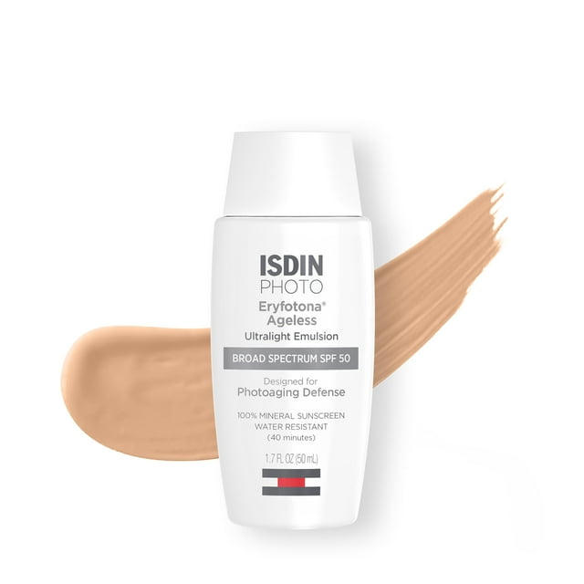 Protector solar ISDIN Eryfotona, mineral teñido sin edad, SPF 50, 50 ml