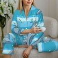 thumbnail image 4 of Goofa Dolphin Printed Women’s 2 Piece Pajama Set Super,Pajamas Women's Long Sleeve Sleepwear Soft Button Down Loungewear Pjs Lounge Set Nightwear-XX-Large, 4 of 9