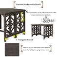 thumbnail image 4 of Retro Wood 3-Piece Counter Height Dining Set, Including 2 Stools, 1 Kitchen Table, Foldable Table with 2 Saddle Stools, Wood Table with 2 Upholstered Stools for Small Places, 4 of 9
