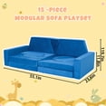 thumbnail image 3 of 15 piezas modular niños jugar sofá, Niños sofá sofá para niños, Niños sofás fuerte kit de construcción para muebles de sala de juegos, Niños jugar sofás, Sofá convertible para niños y niñas, 3 of 5
