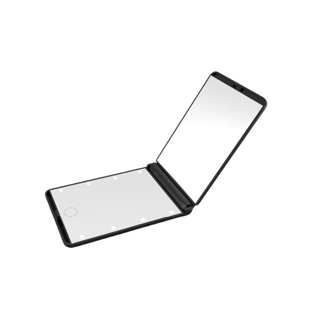 LED Makeup Mirror Tap Switch Rotatable User-Friendly With Lighted Makeup Mirror Luminous Mirror 8LED Folding Makeup Mirror LED Small Mirror