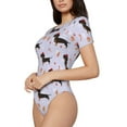 thumbnail image 2 of The Xecao Dachshund Dog Women's Crew Neck Body Suit, a short-sleeved bodysuit and basic swimsuit, both comfort and style for dating and daily life, 2 of 9