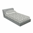 thumbnail image 3 of Ambesonne Flower Fitted Sheet & Pillow Sham Set, Floral Paisley Oriental, Full, Black White, 3 of 3