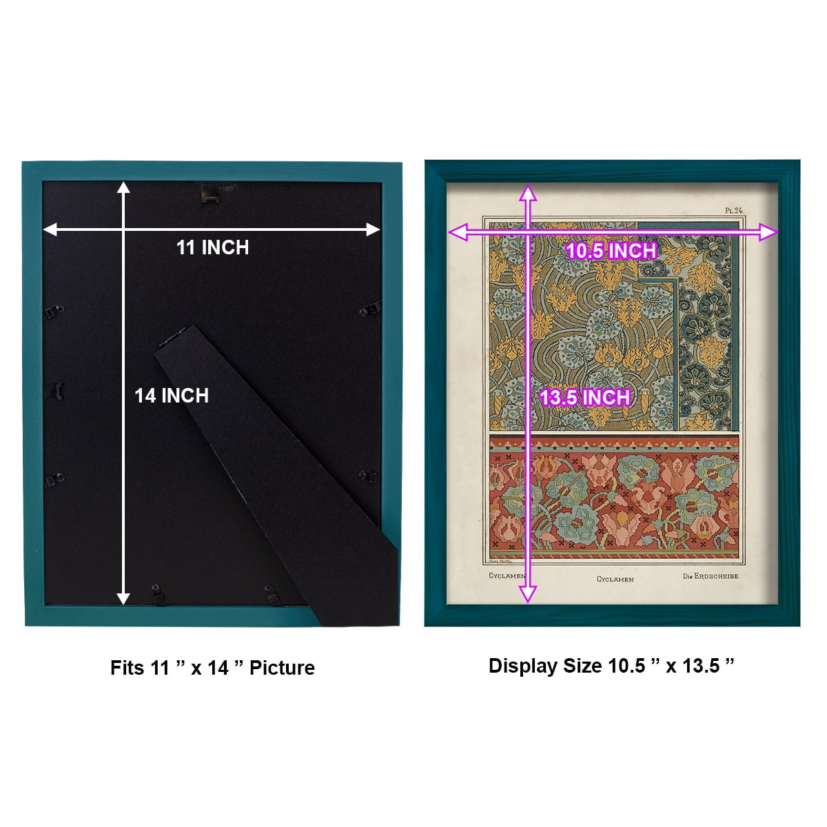 Nouveau Decorative I - Framed Print w/glass - Ocean Blue