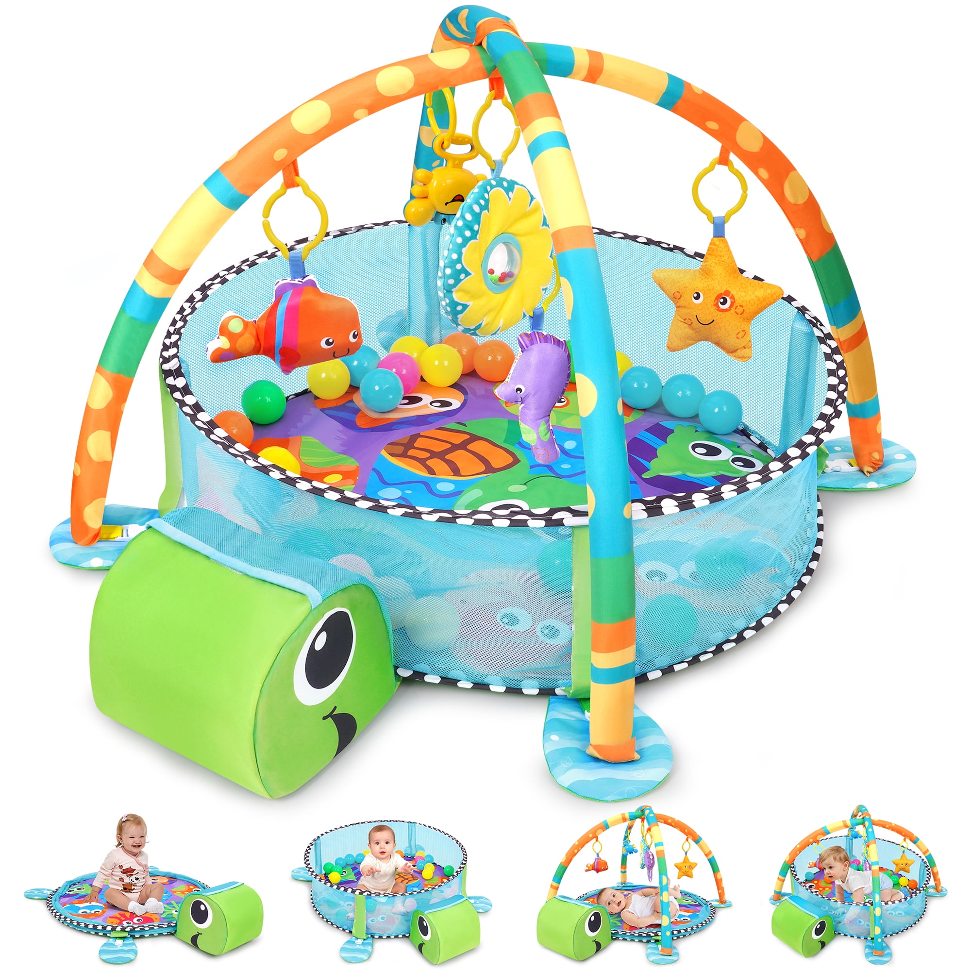 Babyeap 3-in-1 Baby Gym Play Mat with Ocean Balls photo 1