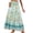 Light Green, variant on Women's Bohemian Floral Print Skirt Maxi Flowy Hem Casual High Waist Beach Holiday Vacation Light Green Skirt S