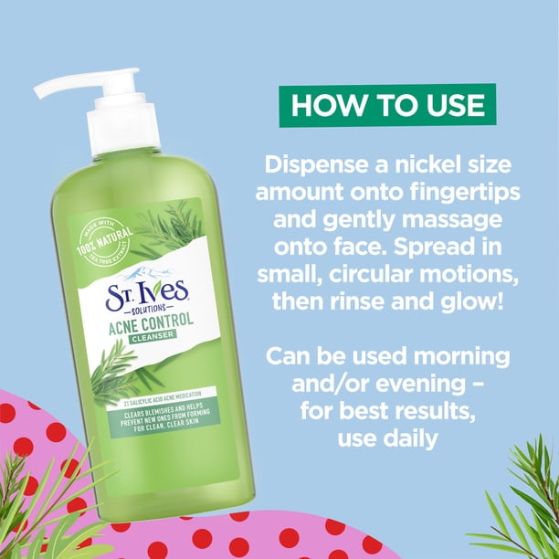 St. Ives Gentle Exfoliator Acne Control Facial Wash with Tea Tree