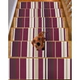 thumbnail image 2 of Colored Stripes Stair Treads Non Slip for Steps Abstract Purple Beige Vertical Stripe Modern 15 Pcs Reusable Adhesive Stair Runner Mats for Dogs Elders Carpet Treads Rugs for Staircase 8x30 In, 2 of 7