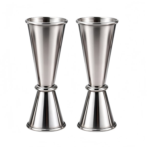 2 Pack Jigger for Bartending,Premium 304 Stainless Steel Cocktail Measuring Cup 2 oz 1 oz,Double-Sided Bar Jigger Set