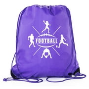 Football Party Bags | Football Drawstring Cinch Backpacks for Team Events, Birthdays, and More!