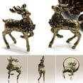 thumbnail image 5 of AFQH Brass Mini Deer Sculpture Elegant Tabletop Decoration Fine Crafted Miniature Figurine Artwork for Home and Office, 5 of 7