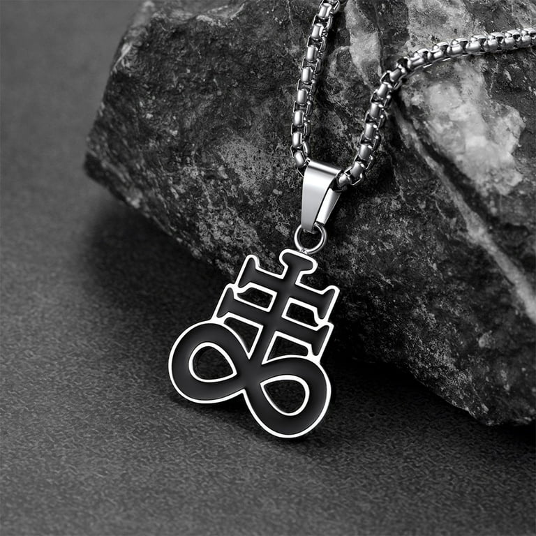 FaithHeart Men Leviathan Cross Brimstone Pendant Necklace Church